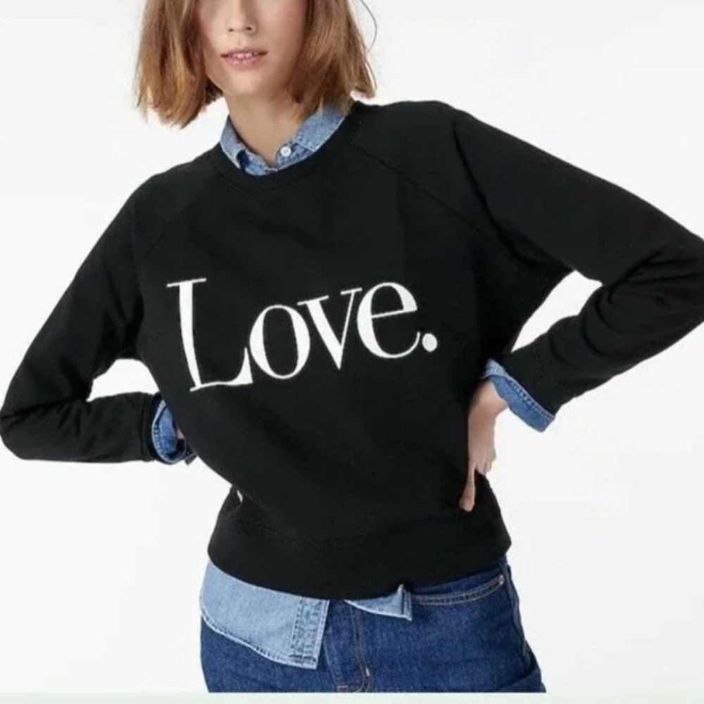 J. Crew: University terry "Love" sweatshirt, Sustainable sweatshirt